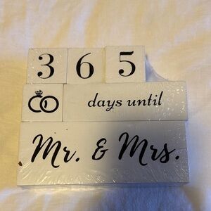 White Wedding Countdown Blocks